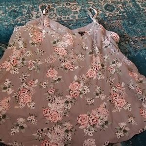 Flowy grey chiffon tank